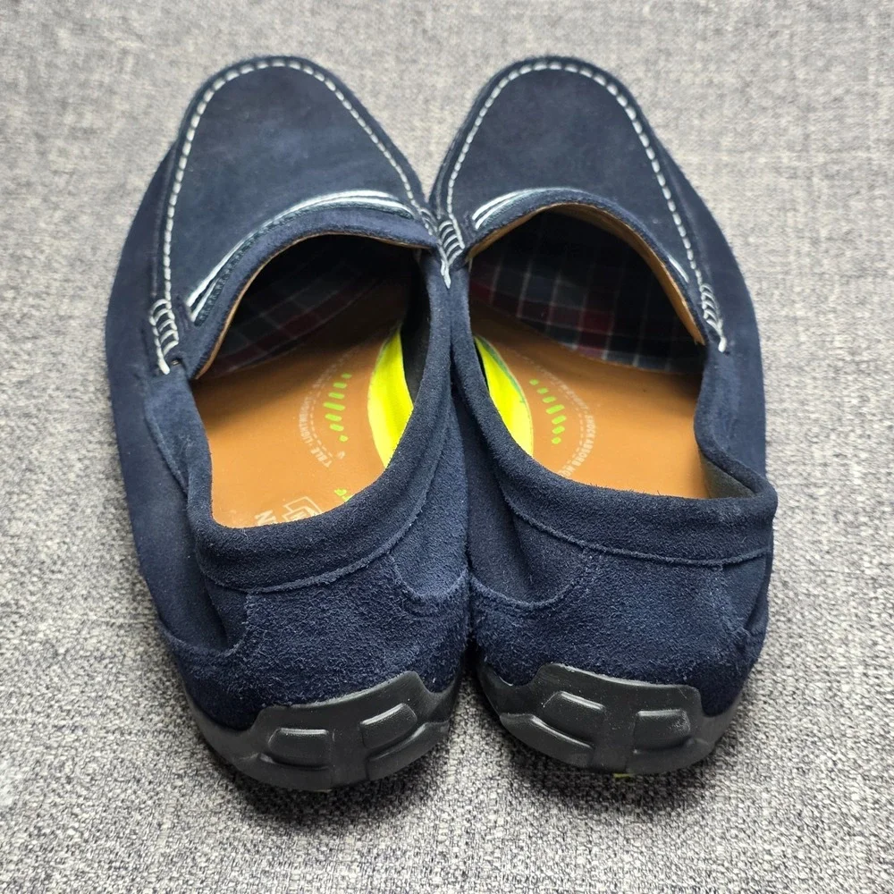 Bostonian Grafton Mens Blue Suede Slip On Moccasins Driving Loafer Shoes Size 11